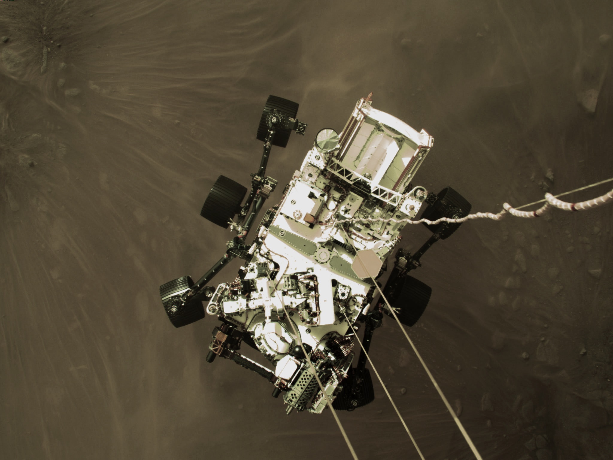 A NASA megörökítette a pillanatot, ahogy a Perseverance landolt a Mars felszínén