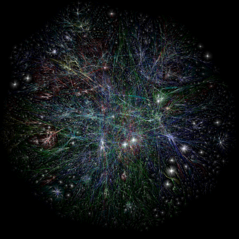 Intergalaktikus Számítógépes Hálózatból organikus mátrixszá nőtt az internet és egy nyugtalanító élőlényhez hasonlít a ‘97 óta készülő vizualizáción