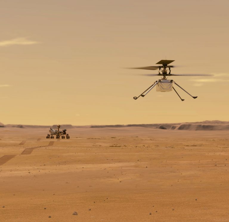 Történelmi rotorzümmögés: meghallgatható a NASA Ingenuity Mars-helikopterének hangja