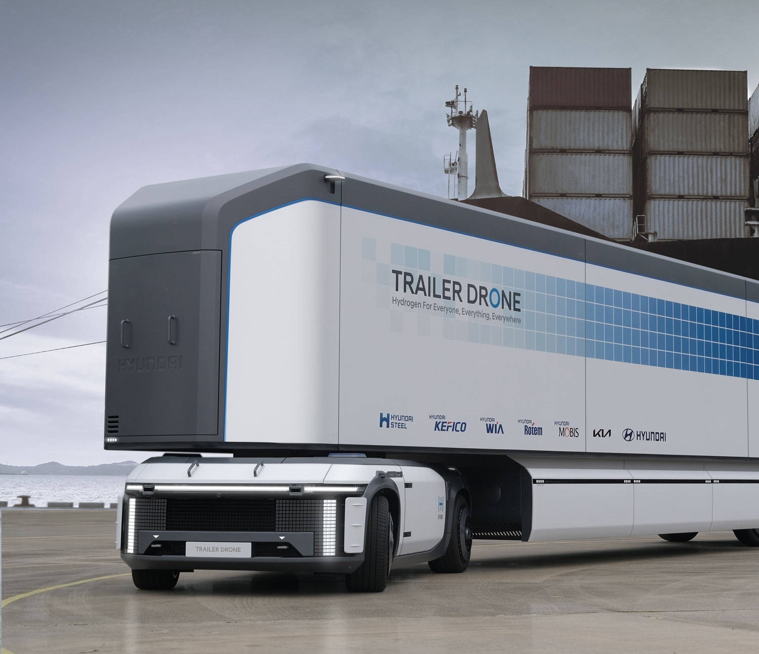 Hidrogénnel működő, önjáró utánfutók válthatják le a kamionokat a Hyundai szerint