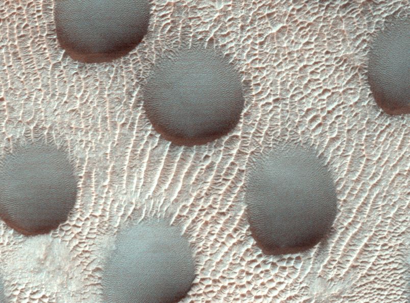 Unusually circular sand dunes have been discovered on Mars