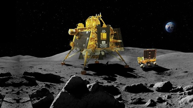Így landolt a Hold felszínén az indiai űrszonda