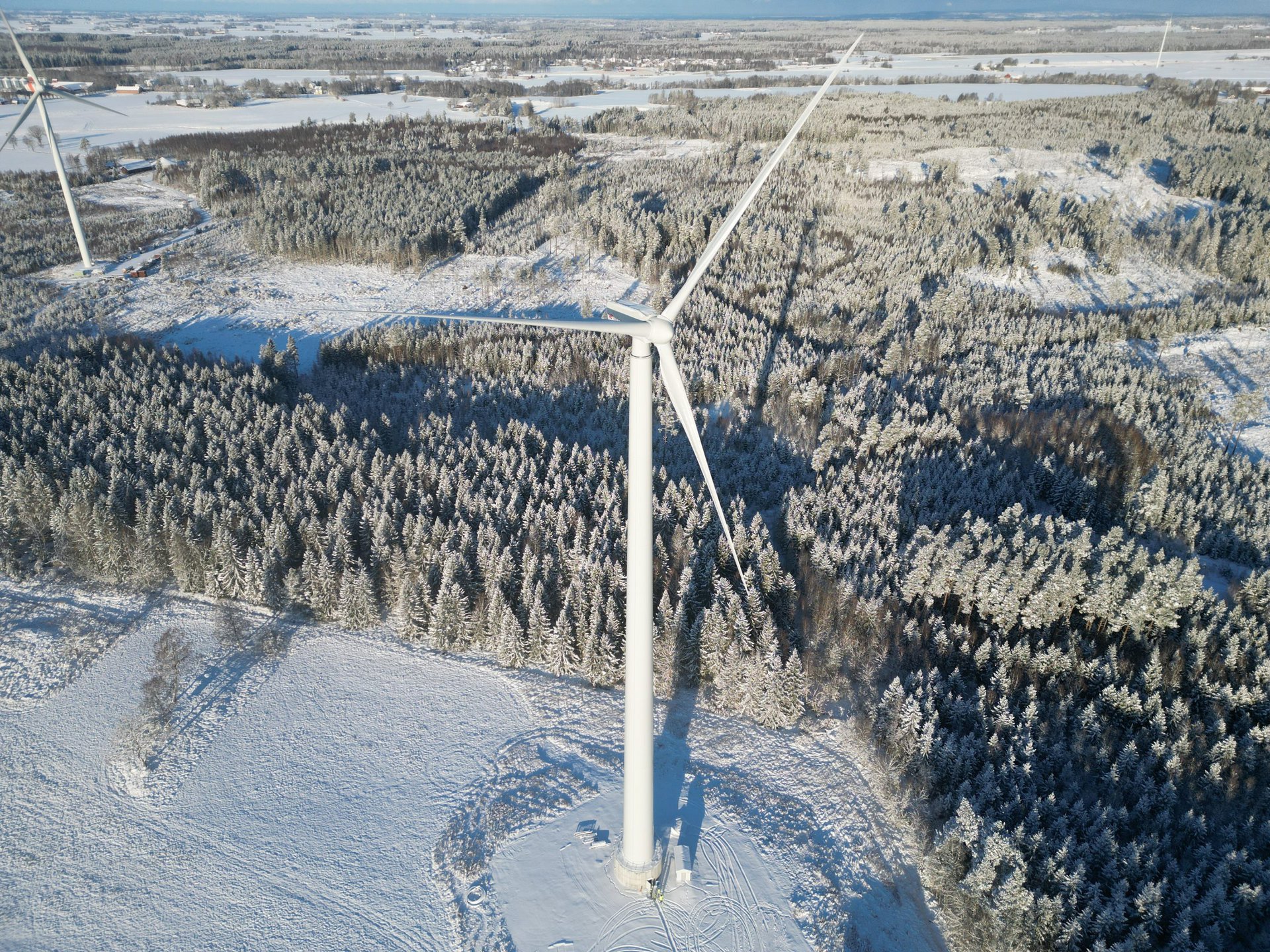 Wooden wind turbines operating in Sweden